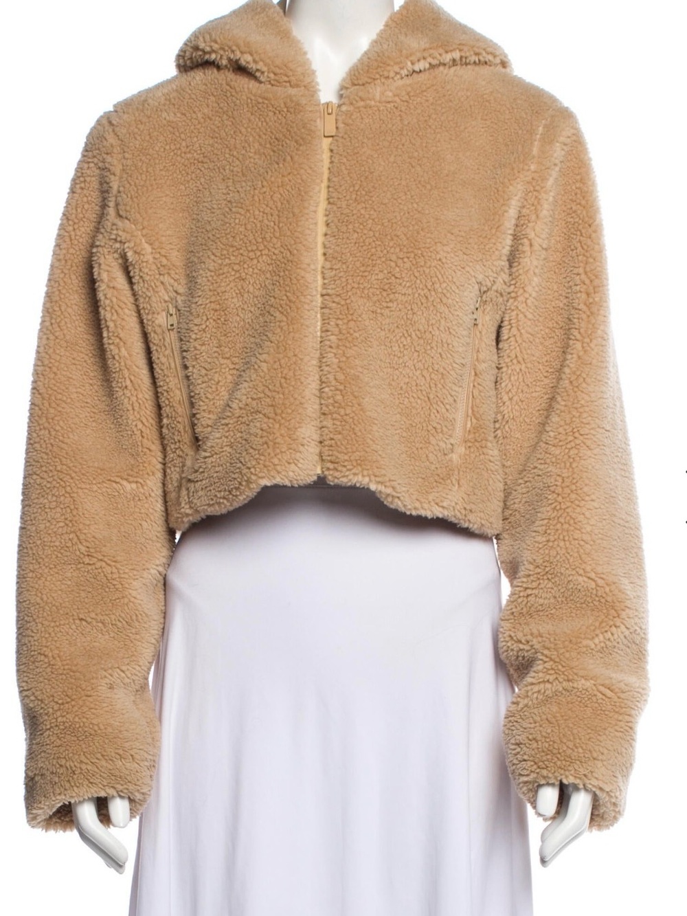 ALO Yoga Cropped Teddy Jacket - Tan